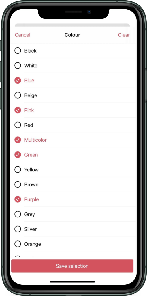 Dynamic filters make it easy for customers to discover relevant products